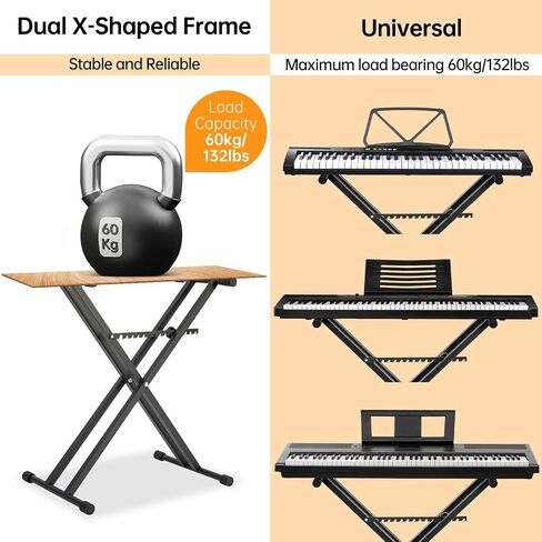 AODSK Single-X Keyboard Stand Adjustable Width & Height,Piano Stand with Locking Straps & Quick Release Mechanism (Keyboard Stand) in Kuwait