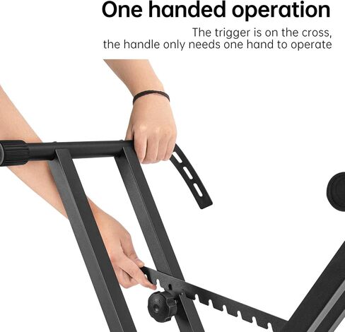 AODSK Single-X Keyboard Stand Adjustable Width & Height,Piano Stand with Locking Straps & Quick Release Mechanism (Keyboard Stand) in Kuwait