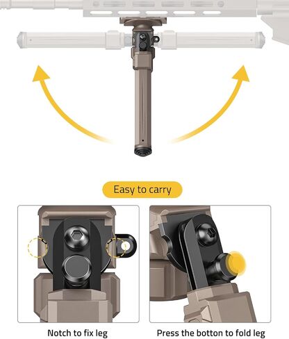 CVLIFE Adjustable Rifle Bipod with Adapter Compatible with M-Rail and Sling Stud for Hunting in Saudi Arabia