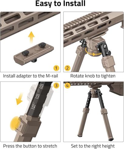 CVLIFE Adjustable Rifle Bipod with Adapter Compatible with M-Rail and Sling Stud for Hunting in Saudi Arabia