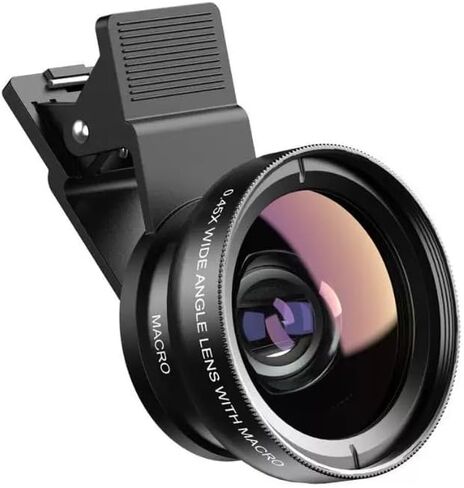 Pro Lens Kit for Phone, Macro and Wide Angle Lens with LED Light and Travel Case Black in Saudi Arabia