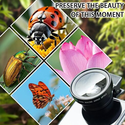 0.45X Wide Angle and Macro Lens Clip-On Smartphone Camera Lens for Photography Vlog Compatible Content Creators 1 Pcs(Black) in Saudi Arabia