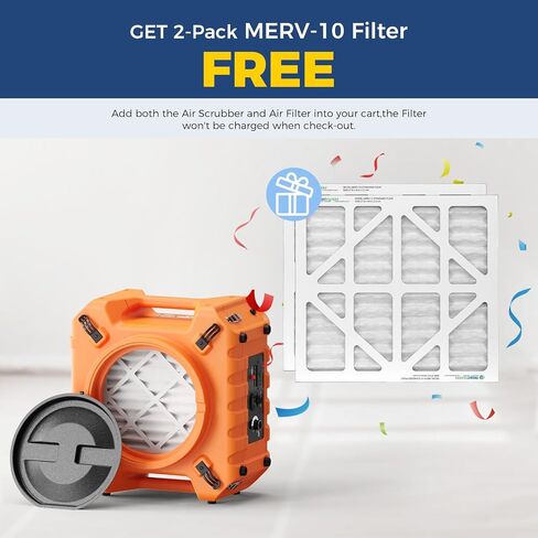 ALORAIR PureAiro HEPA Pro 970 جهاز غسيل الهواء الصناعي، نظام ترشيح ثلاثي المراحل، مخرج GFCI، جهاز تنظيف الهواء السلبي واستعادة أضرار المياه والديكور الداخلي in Kuwait