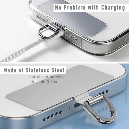 20 Pack Phone Tether Tab for Lanyard & Strap, Stainless Steel, Heavy Duty, 0.3mm Ultra Thin, Waterproof, No Tarnish in Saudi Arabia