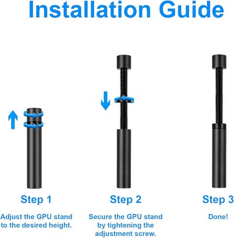 Graphics Card GPU Support Bracket: GPU Sag Bracket Video Card Stand GPU Holder Graphics Card Support with Rectangular Bubble Level Black (L 74-120mm) in Saudi Arabia