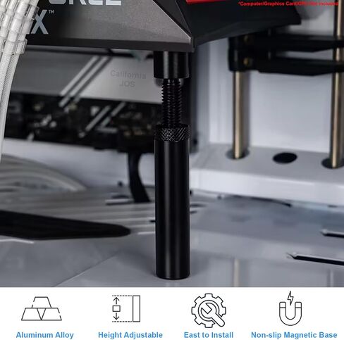 Graphics Card GPU Support Bracket: GPU Sag Bracket Video Card Stand GPU Holder Graphics Card Support with Rectangular Bubble Level Black (L 74-120mm) in Saudi Arabia