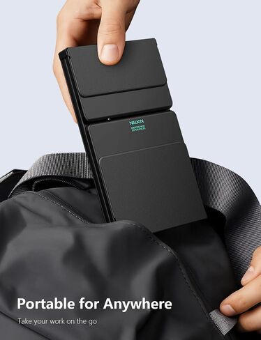 Nillkin Foldable Bluetooth Keyboard with Touchpad & Number Pad, Portable Bluetooth Keyboard with Full Size Keys, Pocket-Sized Wireless Travel Keyboards for iPad, Smartphone, Tablet and Laptop Black in Saudi Arabia