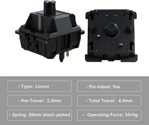 Gateron Oil King V2 Pre Lubed 5pin Linear Switches for Mechanical Keyboard (90PCS, Oil King) in Saudi Arabia