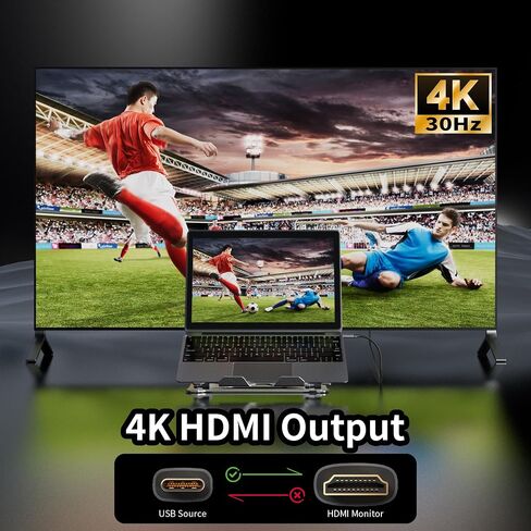 USB C to HDMI Cable 4K 60Hz [5FT/1.5M, Braided] Aluminum HDR Type-C to HDMI 2.0 Cord, Thunderbolt 3/4/5 Compatible for iPhone 15/16 Series, MacBook Pro/Air, iPad, Surface, Galaxy, XPS in Saudi Arabia