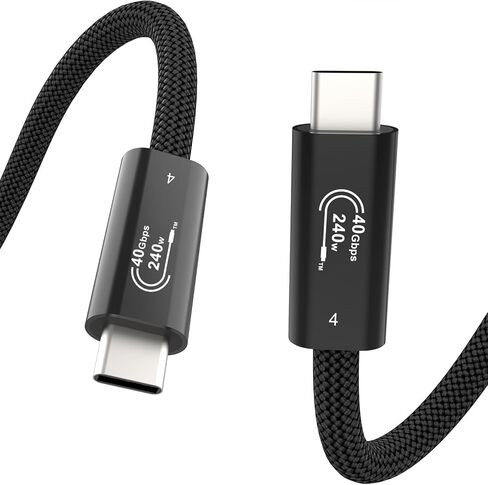 كابل AIRSKY USB-C إلى USB C 3.3FT، كابل USB 4 لكابل Thunderbolt 4، 240 واط، كابل فيديو USB C، 40 جيجابت في الثانية، شاشة 8K HD، متوافق مع Thunderbolt 4/3، iPhone 17/16/15، MacBook، Hub، Dock والمزيد in Kuwait