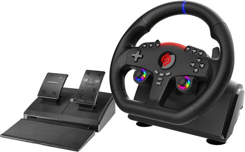 SUBSONIC – Superdrive 270 GT-5 Steering Wheel - PS5 LED steering wheel with dual sticks, 270° rotation, pedals and paddle shifters. Compatible with PS5 and PC – Black in Saudi Arabia