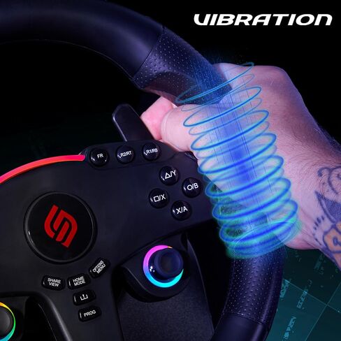SUBSONIC – Superdrive 270 GT-5 Steering Wheel - PS5 LED steering wheel with dual sticks, 270° rotation, pedals and paddle shifters. Compatible with PS5 and PC – Black in Saudi Arabia