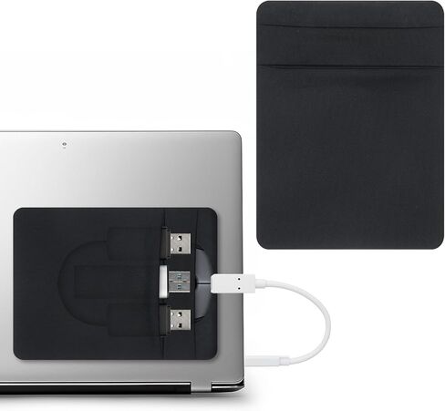 Slim Mouse Holder for Laptop, Universal Stick-On Mouse Pouches with Reusable Adhesive, Portable Hard Drive Sleeve Mouse Storage Bags for Computer Office Home in Kuwait