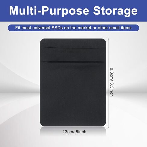 Slim Mouse Holder for Laptop, Universal Stick-On Mouse Pouches with Reusable Adhesive, Portable Hard Drive Sleeve Mouse Storage Bags for Computer Office Home in Kuwait