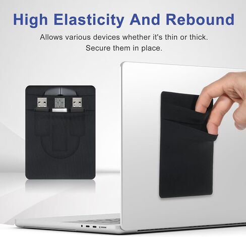 Slim Mouse Holder for Laptop, Universal Stick-On Mouse Pouches with Reusable Adhesive, Portable Hard Drive Sleeve Mouse Storage Bags for Computer Office Home in Kuwait