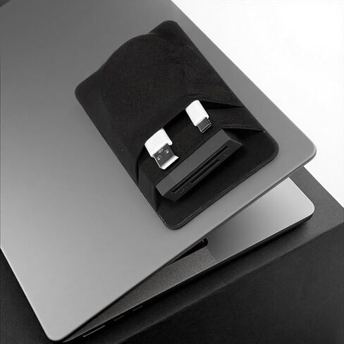 Slim Mouse Holder for Laptop, Universal Stick-On Mouse Pouches with Reusable Adhesive, Portable Hard Drive Sleeve Mouse Storage Bags for Computer Office Home in Kuwait