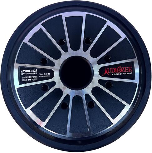 Audiozee Havoc Series 10 مضخم صوت 1600 وات RMS / 3200 وات كحد أقصى، مقاومة مزدوجة 2 أوم، مخروط كيفلار، تصميم درجة المنافسة، ملف صوتي نحاسي 3 بوصات 4 طبقات in Saudi Arabia