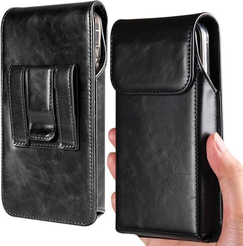 Miimall Phone Belt Case for Samsung Galaxy S25 Ultra S24 Ultra S23 Ultra S22 Ultra 5G, Motorola Moto G Stylus 5G Moto G Play 5G Universal Cell Phone Pouch for Smartphone, Black-XX-Large in Saudi Arabia