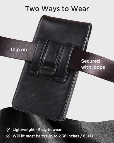Miimall Phone Belt Case for Samsung Galaxy S25 Ultra S24 Ultra S23 Ultra S22 Ultra 5G, Motorola Moto G Stylus 5G Moto G Play 5G Universal Cell Phone Pouch for Smartphone, Black-XX-Large in Saudi Arabia