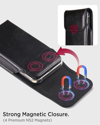 Miimall Phone Belt Case for Samsung Galaxy S25 Ultra S24 Ultra S23 Ultra S22 Ultra 5G, Motorola Moto G Stylus 5G Moto G Play 5G Universal Cell Phone Pouch for Smartphone, Black-XX-Large in Saudi Arabia