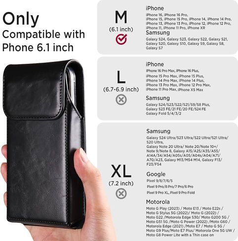 Miimall Phone Belt Case for Samsung Galaxy S25 Ultra S24 Ultra S23 Ultra S22 Ultra 5G, Motorola Moto G Stylus 5G Moto G Play 5G Universal Cell Phone Pouch for Smartphone, Black-XX-Large in Saudi Arabia