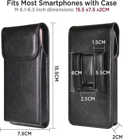 Miimall Phone Belt Case for Samsung Galaxy S25 Ultra S24 Ultra S23 Ultra S22 Ultra 5G, Motorola Moto G Stylus 5G Moto G Play 5G Universal Cell Phone Pouch for Smartphone, Black-XX-Large in Saudi Arabia