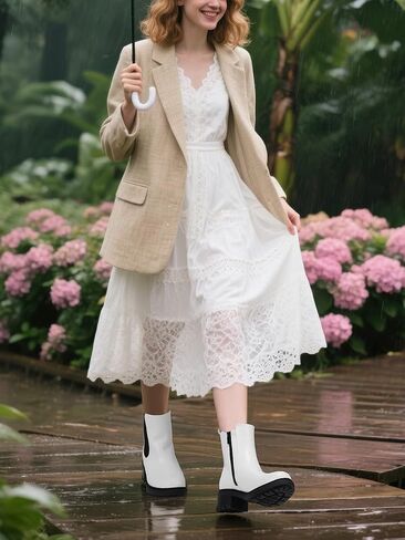 Shibever Womens Otchle Boots Chelsea: مكتنزة منخفضة الكعب مستدير أحذية تشيلسي تشيلسي للنساء - انزلق على الجوارب الكاحل المرنة خريف 2025 in Saudi Arabia
