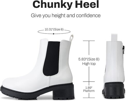 Shibever Womens Otchle Boots Chelsea: مكتنزة منخفضة الكعب مستدير أحذية تشيلسي تشيلسي للنساء - انزلق على الجوارب الكاحل المرنة خريف 2025 in Saudi Arabia