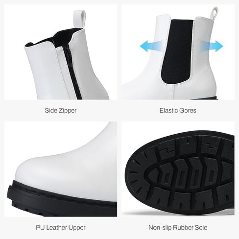 Shibever Womens Otchle Boots Chelsea: مكتنزة منخفضة الكعب مستدير أحذية تشيلسي تشيلسي للنساء - انزلق على الجوارب الكاحل المرنة خريف 2025 in Saudi Arabia
