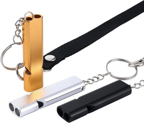 3 Pack Coach Whistle with Lanyard, Loud Double Tube Emergency Whistle Metal Sports Whistle with Keychain for Coaches, Referees, Teachers, Emergency in Saudi Arabia