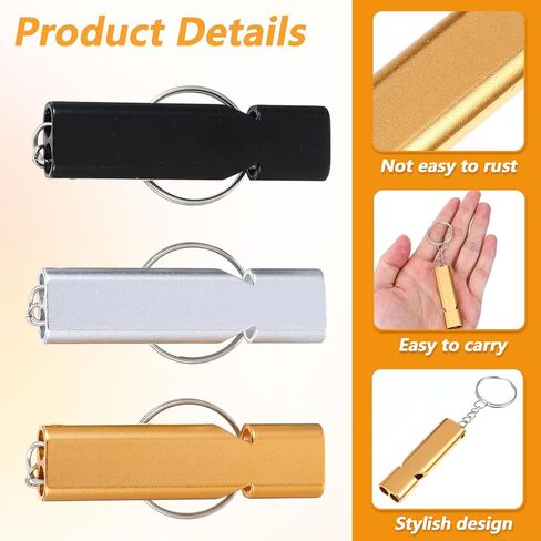 3 Pack Coach Whistle with Lanyard, Loud Double Tube Emergency Whistle Metal Sports Whistle with Keychain for Coaches, Referees, Teachers, Emergency in Saudi Arabia