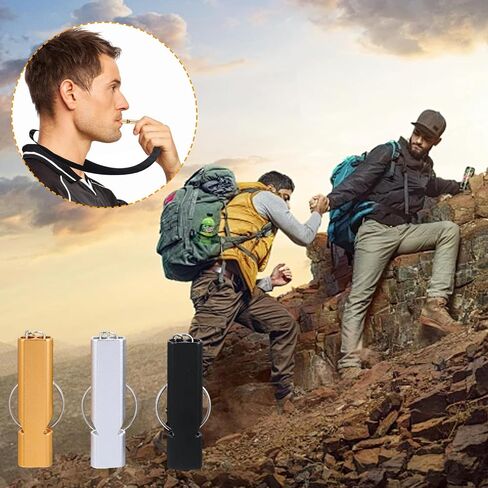 3 Pack Coach Whistle with Lanyard, Loud Double Tube Emergency Whistle Metal Sports Whistle with Keychain for Coaches, Referees, Teachers, Emergency in Saudi Arabia
