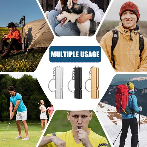 3 Pack Coach Whistle with Lanyard, Loud Double Tube Emergency Whistle Metal Sports Whistle with Keychain for Coaches, Referees, Teachers, Emergency in Saudi Arabia