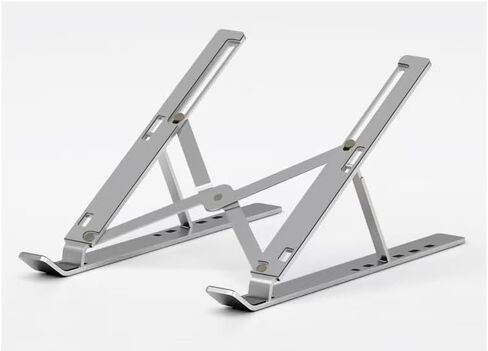 Laptop Stand for Desk, Adjustable Laptop Riser ABS+Silicone Foldable Portable Notebook Holder, Ventilated Cooling Notebook Mount Computer Stand for 10-15.6" Laptops,Tablets-Silver in Saudi Arabia
