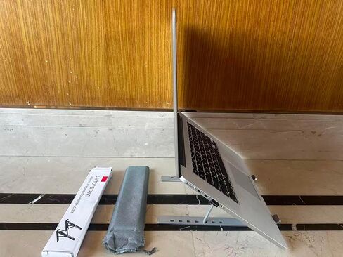 Laptop Stand for Desk, Adjustable Laptop Riser ABS+Silicone Foldable Portable Notebook Holder, Ventilated Cooling Notebook Mount Computer Stand for 10-15.6" Laptops,Tablets-Silver in Saudi Arabia