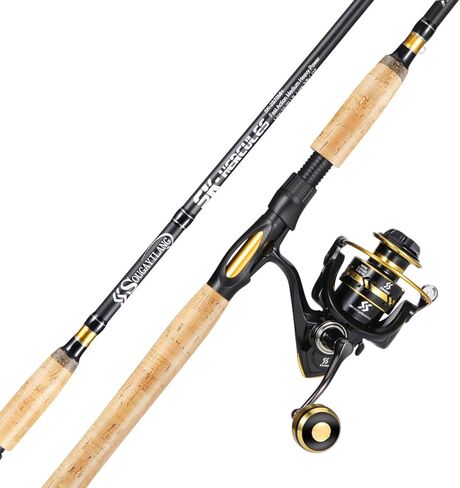 Sougayilang 7’ Fishing Rod and Reel Spinning Combo, 2 Piece Fishing Rod, Size 4000 Reel, Right/Left Handle Position, Suitable for Inshore Fishing in Saudi Arabia