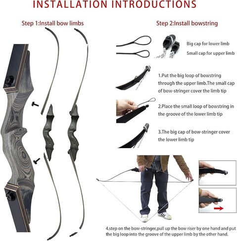 FUNTRESS 60" Takedown Recurve Bow 20-60Lbs Hunting Bow and Arrow Set for Right and Left Hand in Saudi Arabia