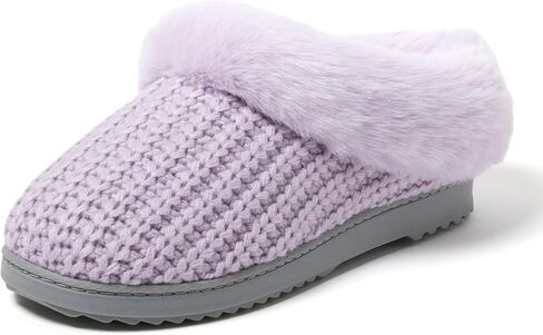 Dearfoams Women's Memory Foam Cozy Soft House Slippers Gifts for Women Hannah Knit Clog House Shoes in Saudi Arabia