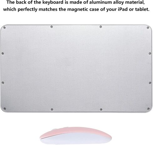 مجموعة لوحة مفاتيح وماوس بلوتوث قابلة لإعادة الشحن لأجهزة iPad، لوحة مفاتيح ماوس لاسلكية محمولة فائقة النحافة لأجهزة iPad Pro Air Mini iPhone Samsung Tablet والهاتف الخلوي Android وiPadOS/iOS 13 وما فوق (وردي) in Saudi Arabia