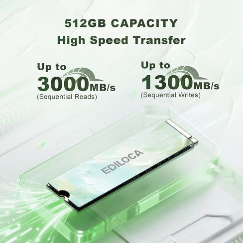 Ediloca 1TB NVMe M.2 SSD PCIe Gen 3x4, Up to 2150MB/s Read, M.2 2280 Internal Solid State Drive, Dynamic SLC Cache, Compatible with PC, Desktop and Laptops(EN680E) in Saudi Arabia