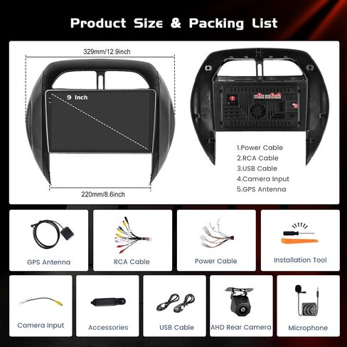 راديو سيارة 4+64 جيجابايت Android 15 لسيارة Toyota RAV4 (LHD) 2003 2004 2005 Wireless Carplay Android Auto، Realdio 9 بوصة شاشة لمس داخلية لـ RAV4 ستيريو مع WiFi Bluetooth GPS FM/RDS EQ كاميرا احتياطية MIC in Saudi Arabia