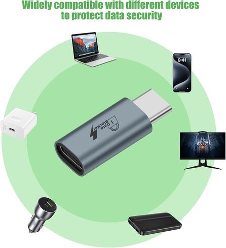 Pastall 4-Pack USB Data Blocker & USB C Data Blocker، حماية ضد التنزيل غير القانوني وجاكيت العصير للهواتف الذكية، وأجهزة الكمبيوتر، والكمبيوتر المحمول، والكمبيوتر اللوحي، فقط للشحن in Kuwait