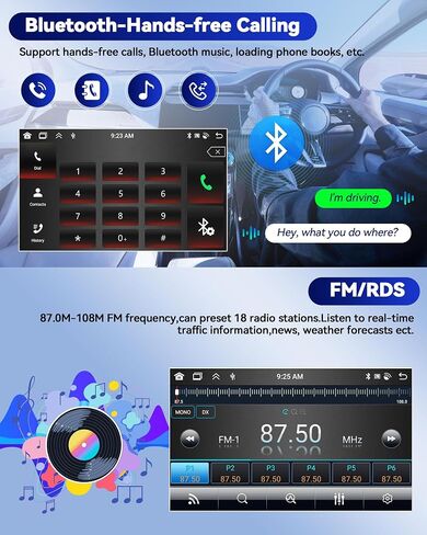 ستيريو سيارة 4G+64G Android 15 لسيارة Ford Fusion Mondeo 2013-2017 9 بوصات راديو سيارة بشاشة تعمل باللمس مع Carplay Android Auto Bluetooth، 32EQ/FM/RDS، GPS، DSP، WiFi، 59 UI + كاميرا احتياطية in Kuwait