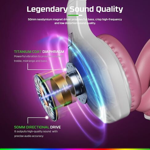 Fachixy FC100 Gaming Headset with Microphone for PS4, PS5, Switch, Xbox, Mac, PC Gaming Headphones with Mic, Gamer Headset with RGB Light - RGB Black in Kuwait