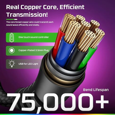 Fachixy FC100 Gaming Headset with Microphone for PS4, PS5, Switch, Xbox, Mac, PC Gaming Headphones with Mic, Gamer Headset with RGB Light - RGB Black in Kuwait