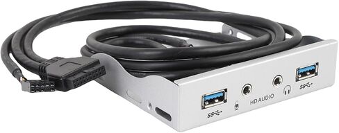 Dpofirs Floppy Drive Front Panel Versatile USB 3.0 Hub for Efficient Data Transfer for Computer Case 19 Pin Sound Interface Panel to USB3.0 (#1) in Saudi Arabia