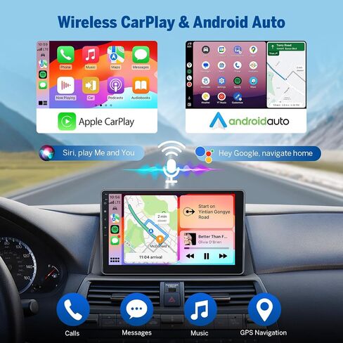 Eonon 4+64GB 10.1" Android 14 Car Stereo for Honda Accord 2008-2012 | Wireless CarPlay Android Auto GPS satellite navigation Bluetooth 5.4 WiFi interne custom fit dashboard for Honda in Kuwait