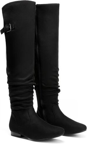 DREAM PAIRS Women's Over The Knee Flats Boots | Comfortable Casual Flat Knee High Boots for Daily Walking Vacation in Kuwait