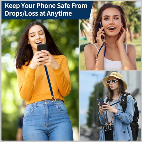 حبل قابل للتمدد للهاتف، 2 حزام هاتف مضاد للسرقة مضاد للسقوط والمشي لمسافات طويلة في الهواء الطلق وتسلق الدراجات عالمي لمعظم الهواتف المحمولة، أسود in Saudi Arabia
