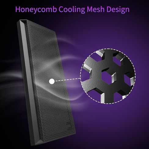 حافظة كمبيوتر ATX، حقيبة كمبيوتر متوسطة البرج مع لوحة أمامية شبكية، 4 مراوح مثبتة مسبقًا USB 3.0 حافظة كمبيوتر ألعاب من الزجاج المقوى، حافظة ATX سوداء (P5) in Kuwait